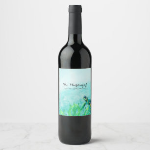 Étiquette Pour Bouteilles De Vin Tortue de Mer Océan Plage Art Vin de Mariage Perso