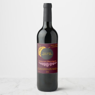Étiquette Pour Bouteilles De Vin Total Solaire Éclipse Soleil Concentrer drôle