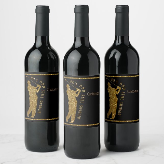 Étiquette Pour Bouteilles De Vin Toujours Swingin' Golfers 80 À 89 (Bouteilles)