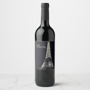 Étiquette Pour Bouteilles De Vin Tour Eiffel à Paris
