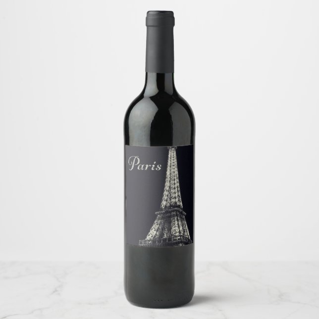 Étiquette Pour Bouteilles De Vin Tour Eiffel à Paris (Devant)