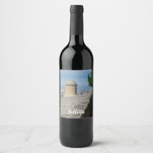 Étiquette Pour Bouteilles De Vin Tourelle de canon sur les murs de la vieille ville