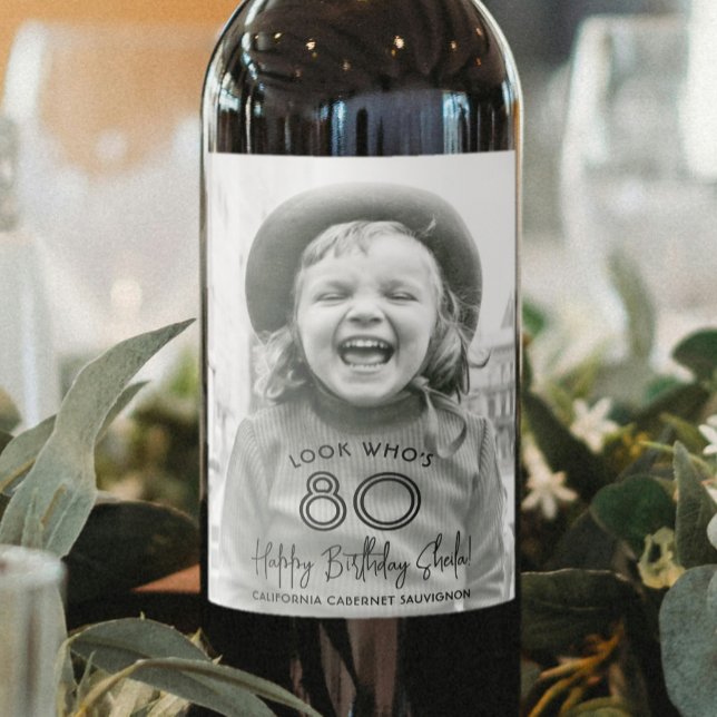 Étiquette Pour Bouteilles De Vin TOUT Anniversaire Chic Black Typographie (Créateur téléchargé)
