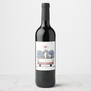 Étiquette Pour Bouteilles De Vin Tout juste mariés