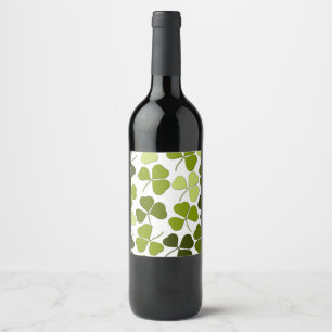 Étiquette Pour Bouteilles De Vin Trèfle vert dans une variété de nuances