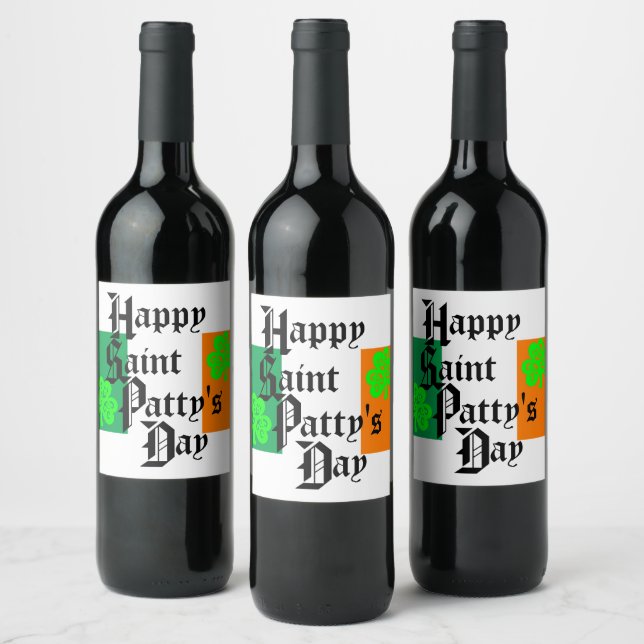 ÉTIQUETTE POUR BOUTEILLES DE VIN TRÈFLES (Bouteilles)