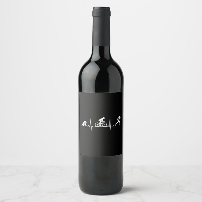 Étiquette Pour Bouteilles De Vin Triathlon - Triathlon (Devant)