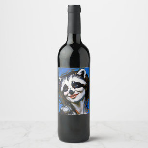 Étiquette Pour Bouteilles De Vin Trickster du raton laveur "Velka Teyani"