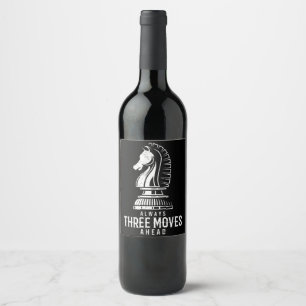 Étiquette Pour Bouteilles De Vin Trois Déplacements Devant I Chess Matt Jeu Jeu Jeu