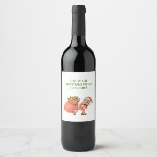 Étiquette Pour Bouteilles De Vin Trop de joie de Noël à porter ! Salami
