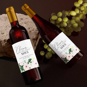 Étiquette Pour Bouteilles De Vin Tropical Cheers to the future mrs Fête des mariées
