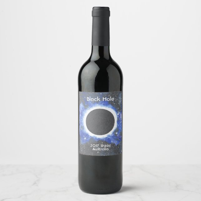Étiquette Pour Bouteilles De Vin Trou noir Shiraz (Devant)