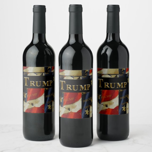 ÉTIQUETTE POUR BOUTEILLES DE VIN TRUMP (Bouteilles)