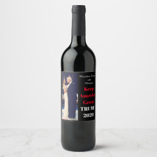Étiquette Pour Bouteilles De Vin Trump 2020 - Garder la grandeur de l'Amérique à no