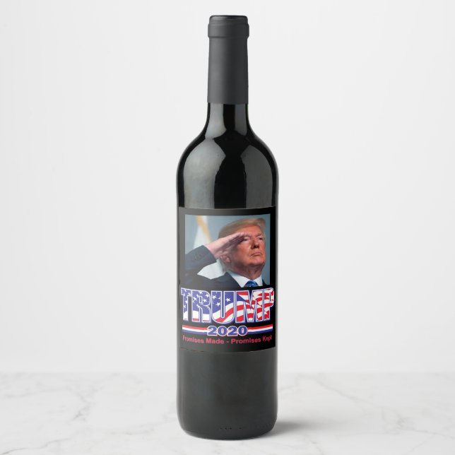 Étiquette Pour Bouteilles De Vin Trump 2020 rend sa grandeur à l'Amérique (Devant)