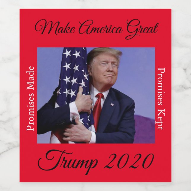 Étiquette Pour Bouteilles De Vin Trump 2020 - Rendre l'Amérique grande (Étiquettes simples)
