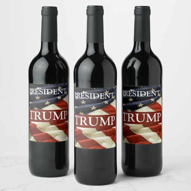 ÉTIQUETTE POUR BOUTEILLES DE VIN TRUMP 2024 (Bouteilles)