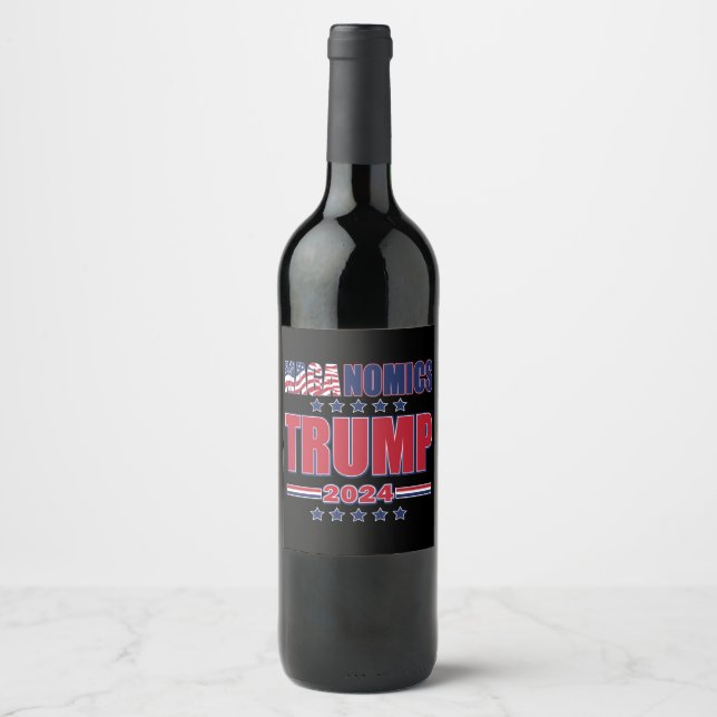 Étiquette Pour Bouteilles De Vin Trump 2024 (Devant)