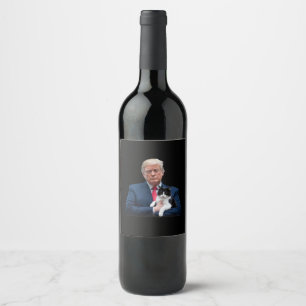 Étiquette Pour Bouteilles De Vin Trump 2024 Cat MAGA Funny Trump Cat