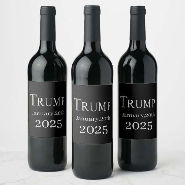 ÉTIQUETTE POUR BOUTEILLES DE VIN TRUMP 2025 (Bouteilles)