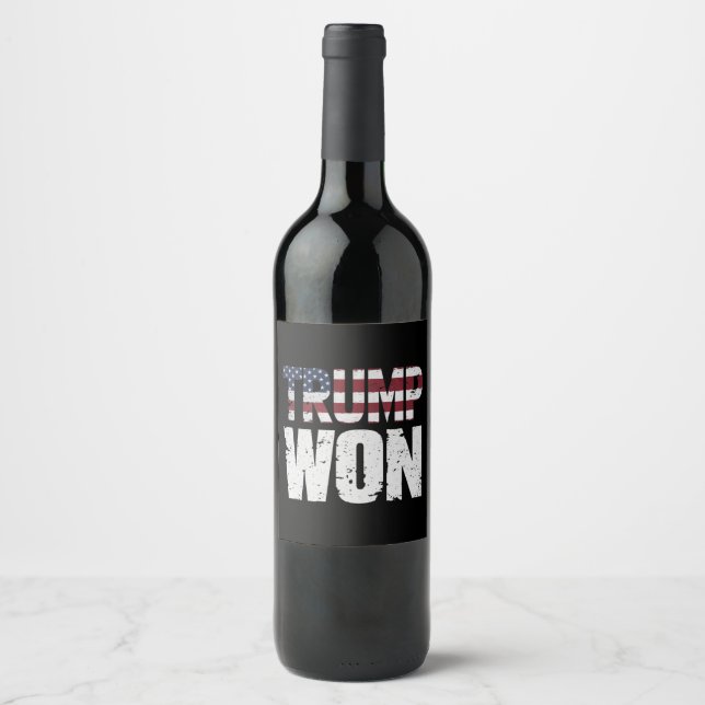 Étiquette Pour Bouteilles De Vin Trump a gagné la 47e élection présidentielle améri (Devant)