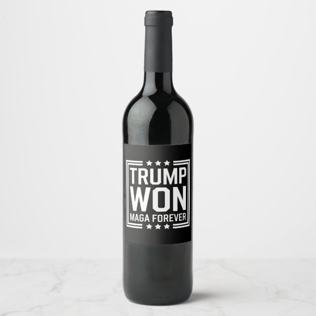 Étiquette Pour Bouteilles De Vin Trump a gagné la 47e élection présidentielle améri (Devant)