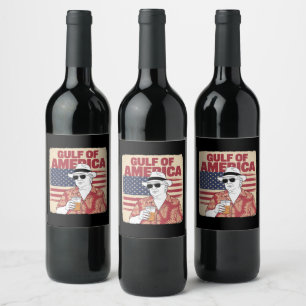 Étiquette Pour Bouteilles De Vin Trump Amérique golfe Mexique Président Trump 