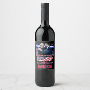 Étiquette Pour Bouteilles De Vin Trump et Vance du bon sens