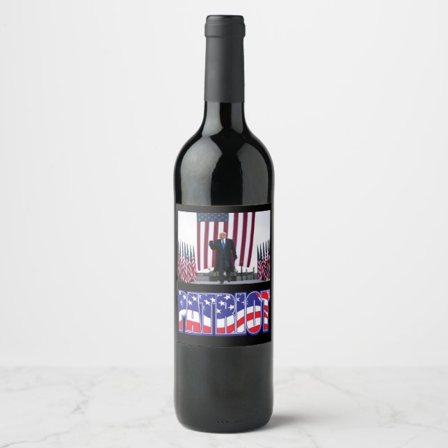 Étiquette Pour Bouteilles De Vin Trump Président Trump 2024 (Devant)