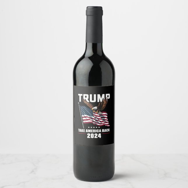 Étiquette Pour Bouteilles De Vin Trump ramène l'Amérique aux élections américaines  (Devant)