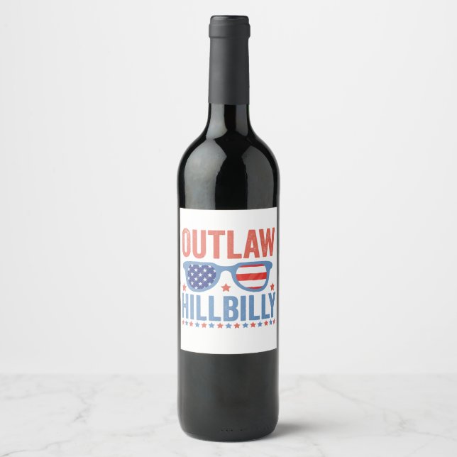 Étiquette Pour Bouteilles De Vin Trump Vance 2024 - Élection Hillbilly hors-la-loi (Devant)