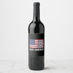 Étiquette Pour Bouteilles De Vin Trump Vance Musk Kennedy Gabbard 2024 Sauvez l'Amé