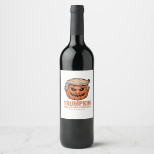 Étiquette Pour Bouteilles De Vin Trumpkin Citrouille, Halloween classique