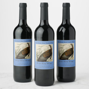 Étiquette Pour Bouteilles De Vin Turquie sauvage (mâle) des oiseaux d'Amérique d'Au