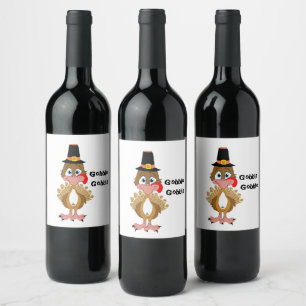 Étiquette Pour Bouteilles De Vin Turquie Thanksgiving comique