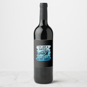 Étiquette Pour Bouteilles De Vin Turtle Lover Je Suis Comme Une Tortue