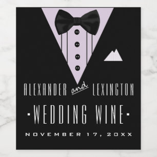 Étiquette Pour Bouteilles De Vin Tuxedo Grooms Vin Étiquette Personnaliser Chemise 