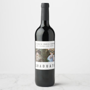 Étiquette Pour Bouteilles De Vin TYPE GRADUATE moderne multi photo design