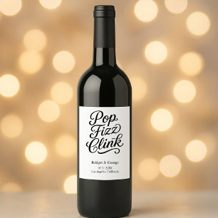 Étiquette Pour Bouteilles De Vin typographie de clin pop fiz - Charme élégant