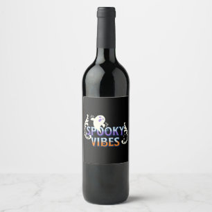 Étiquette Pour Bouteilles De Vin Typographie de lettrage d'Halloween avec des vibra