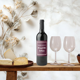 Étiquette Pour Bouteilles De Vin Typographie élégante moderne sur vin Rose Violet D