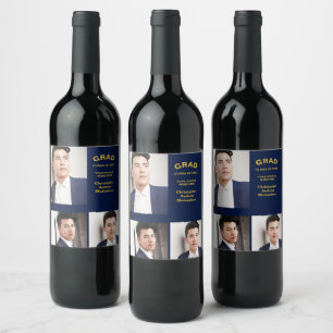 Étiquette Pour Bouteilles De Vin Typographie minimaliste 3 Diplôme photo