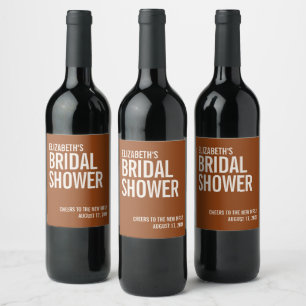 Étiquette Pour Bouteilles De Vin Typographie simple en terre cuite pour une Baby Sh