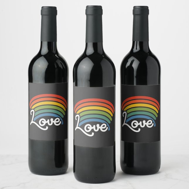 Étiquette Pour Bouteilles De Vin Un arc-en-ciel d'amour (Bouteilles)