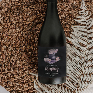 Étiquette Pour Bouteilles De Vin Un Bébé Brasse Mignonne Halloween Baby shower Favo