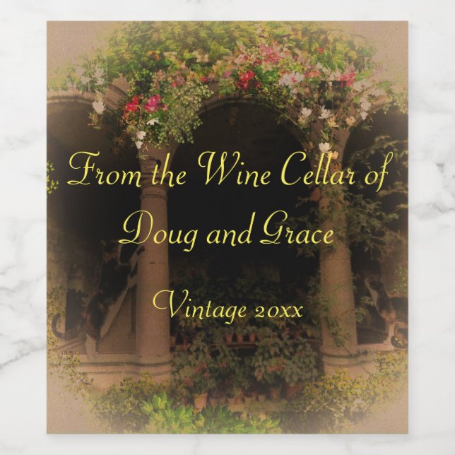 Étiquette Pour Bouteilles De Vin Un cadeau de la cave à vin (Étiquettes simples)