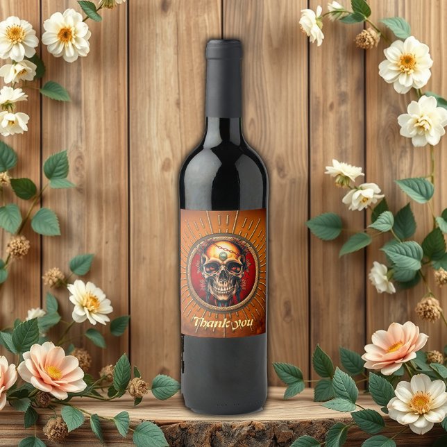 Étiquette Pour Bouteilles De Vin Un crâne (Créateur téléchargé)