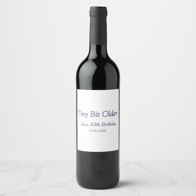 Étiquette Pour Bouteilles De Vin un peu plus âgé 50e anniversaire pastel violet mod (Devant)
