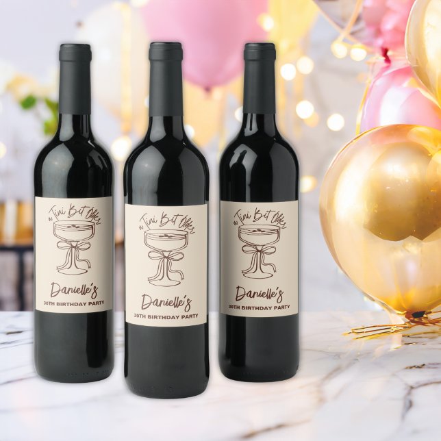 Étiquette Pour Bouteilles De Vin Un Tini Bit plus vieux Espresso Martini 30e annive (Créateur téléchargé)