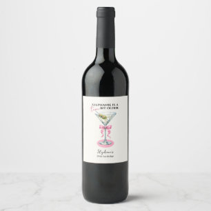 Étiquette Pour Bouteilles De Vin Un tout petit peu plus vieux Nœud rose 30e anniver